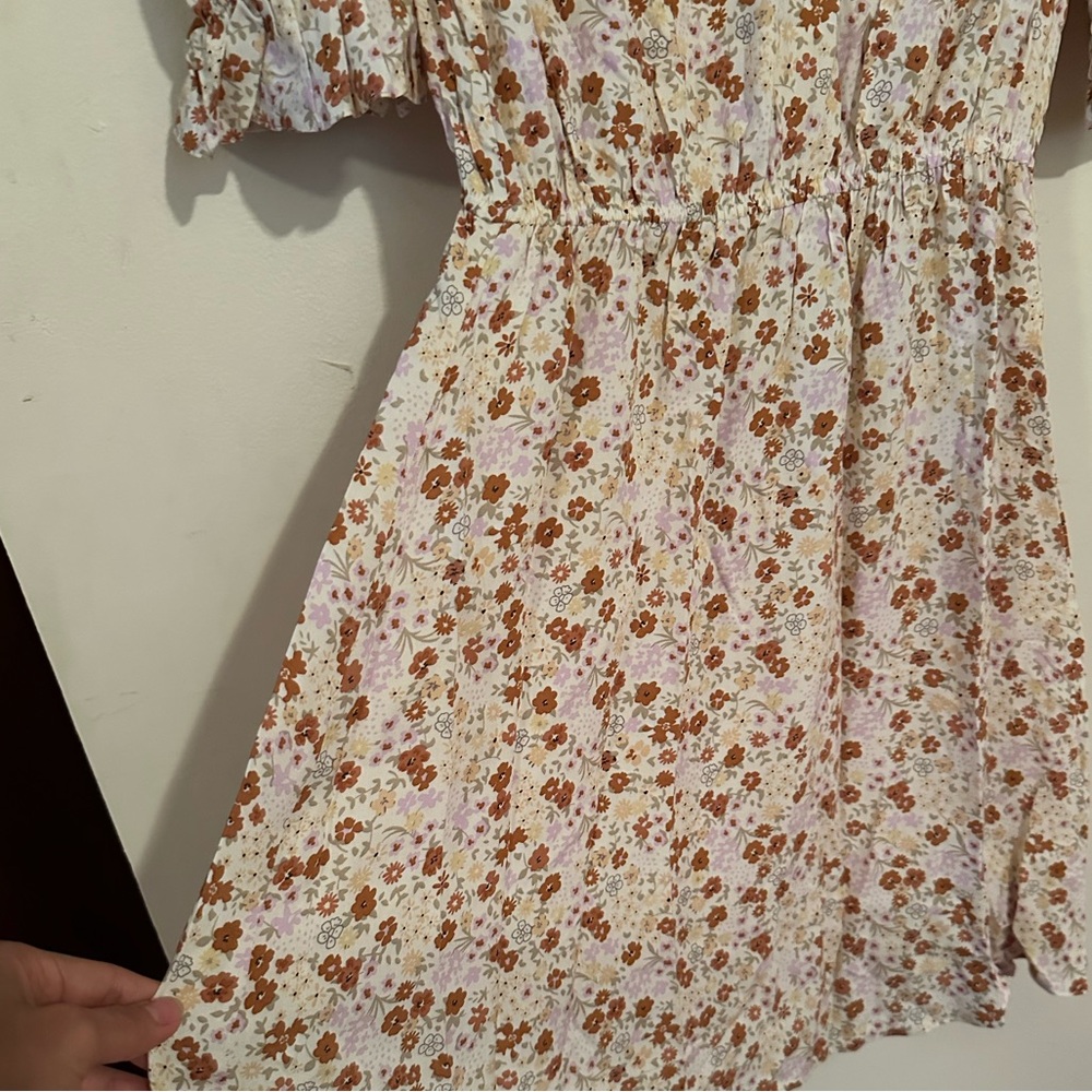 Miss Selfridge Floral Midi Dress - White and Pink - Picture 6 of 9